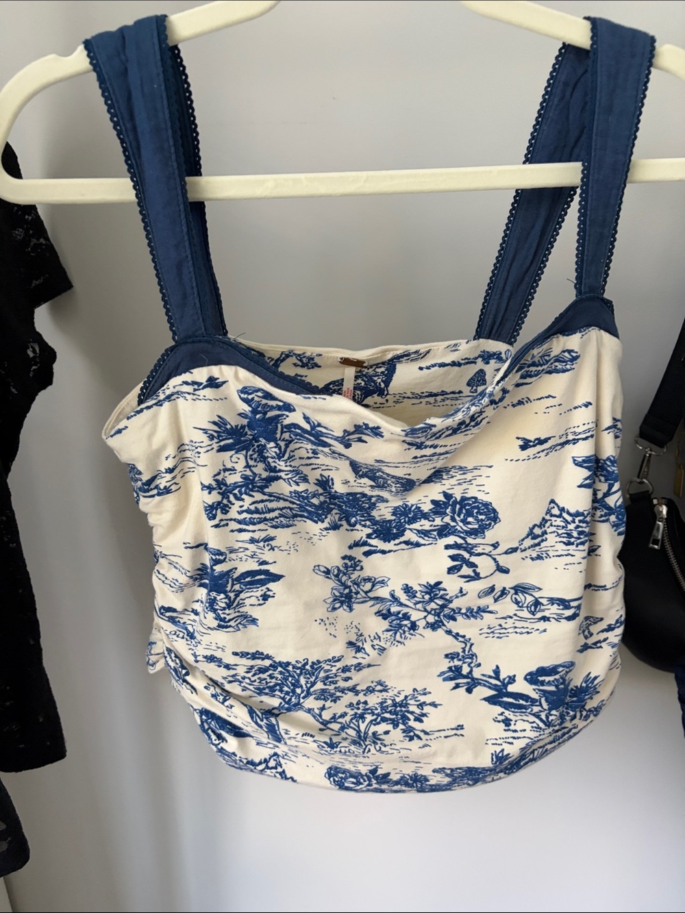 Free People Women’s Blue and White Toile Print